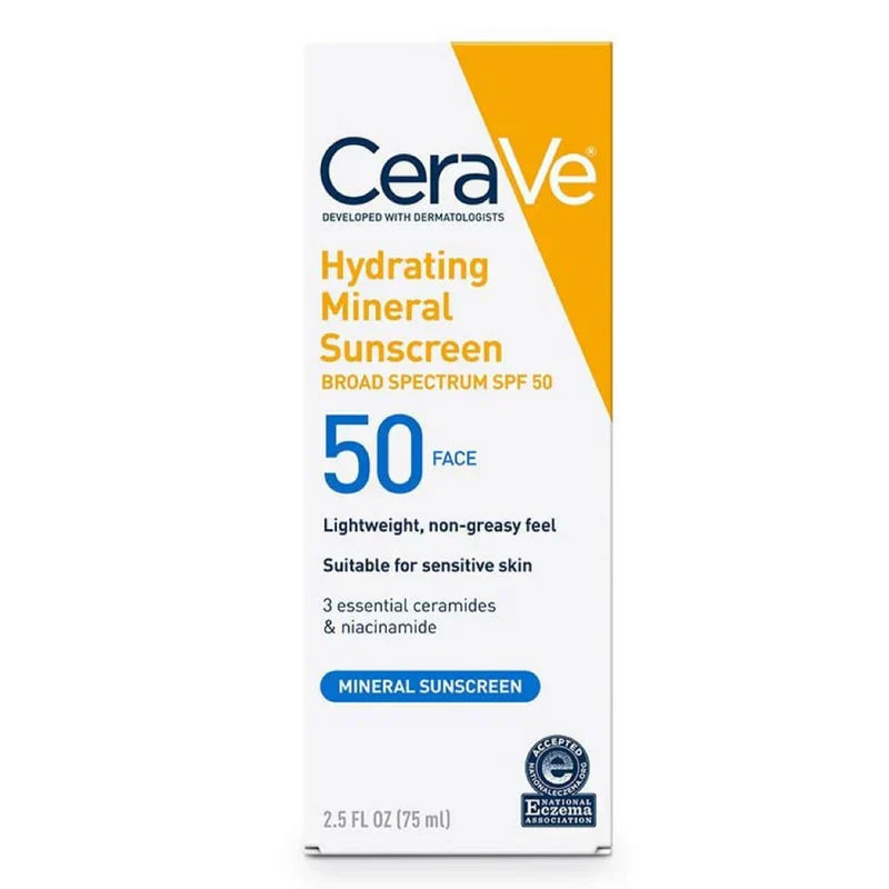 CeraVe Hydrating Mineral Sunscreen SPF 50 Face Lotion